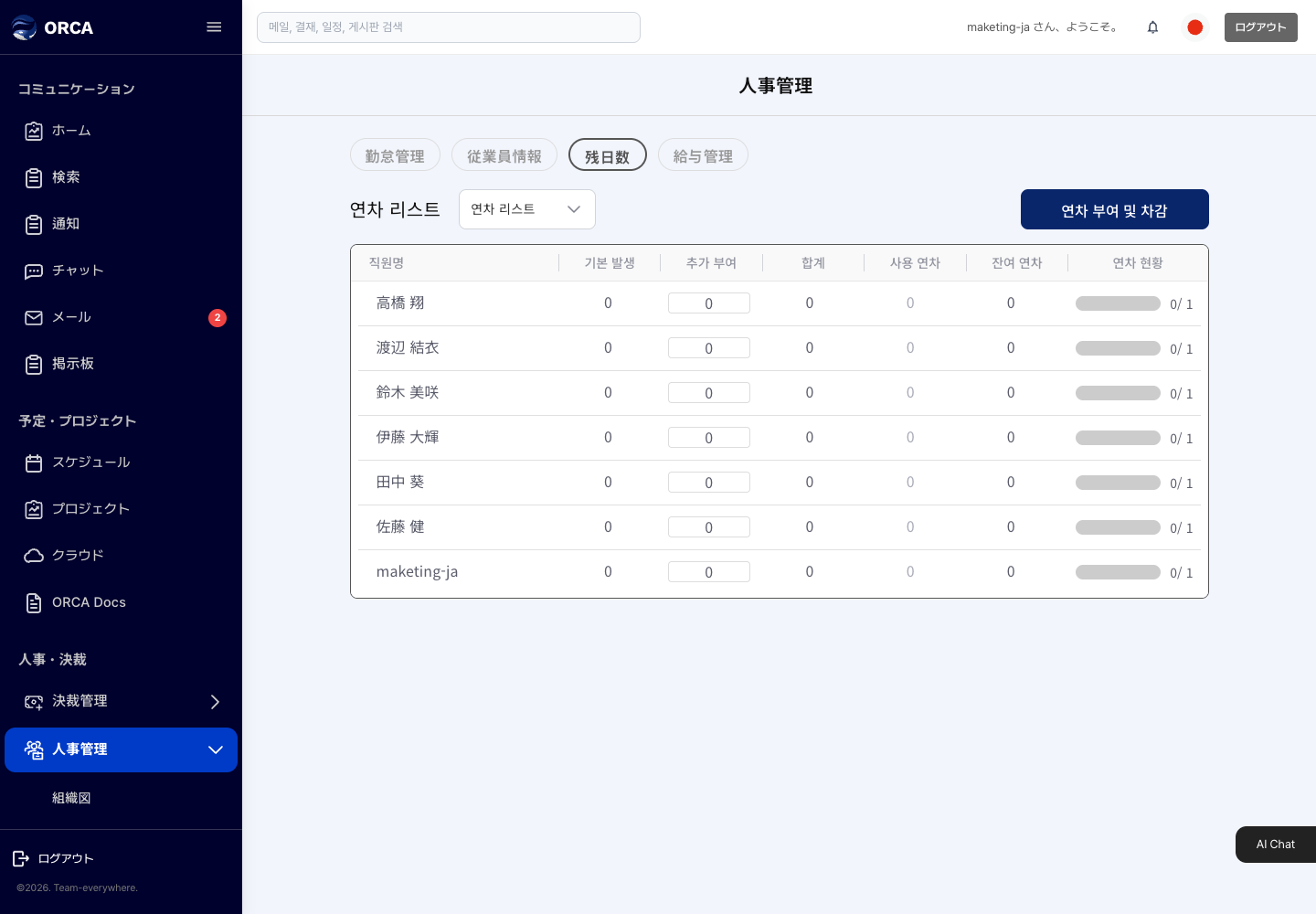 休暇管理
