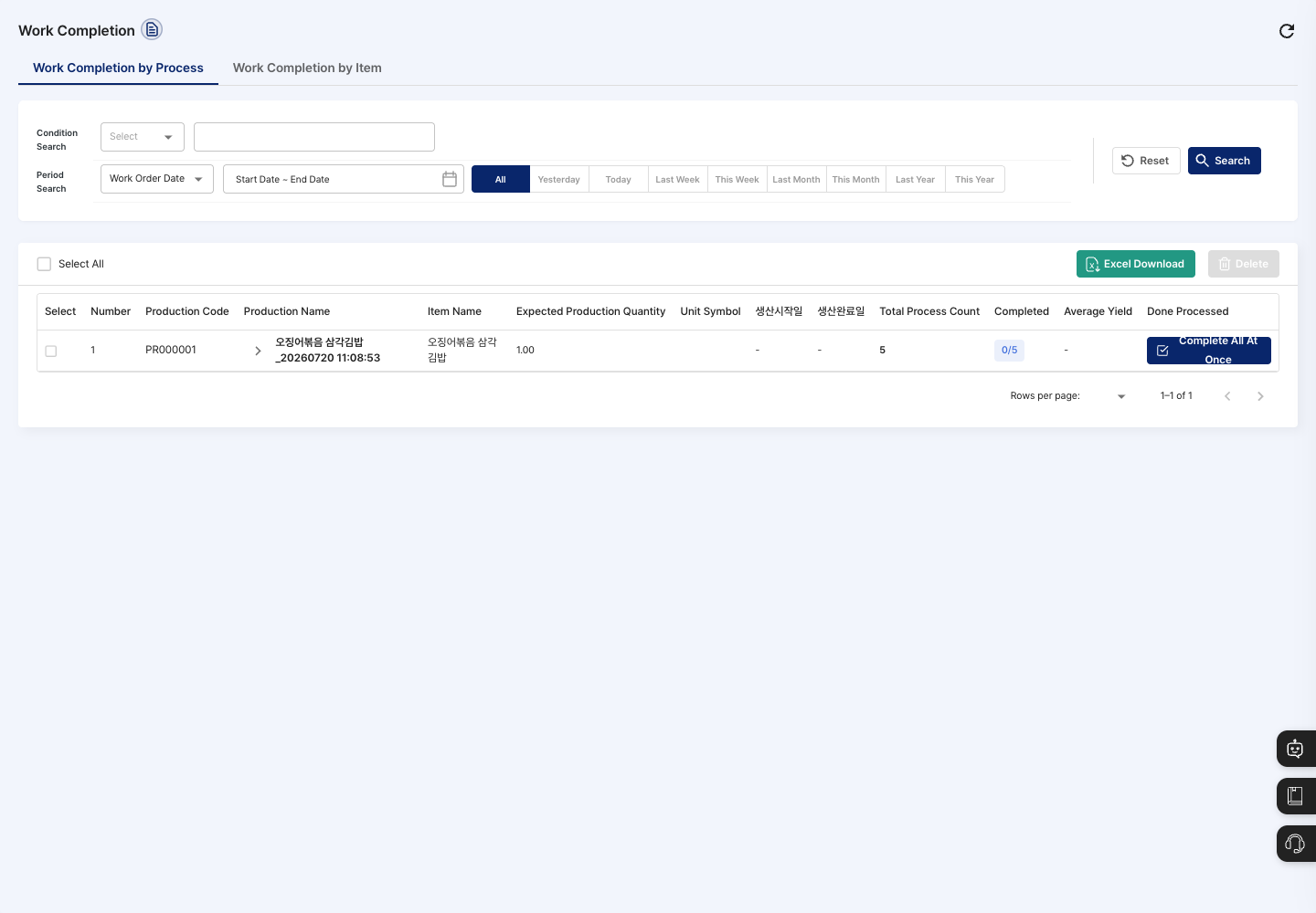 List screen