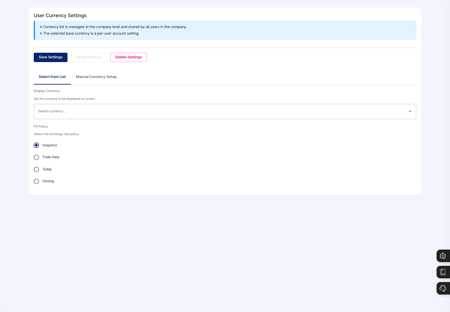 List screen